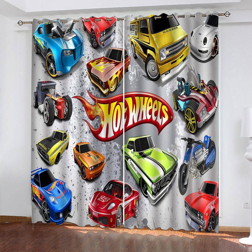 Hot Wheels Curtains Pattern Blackout Window Drapes (Online Order Only)