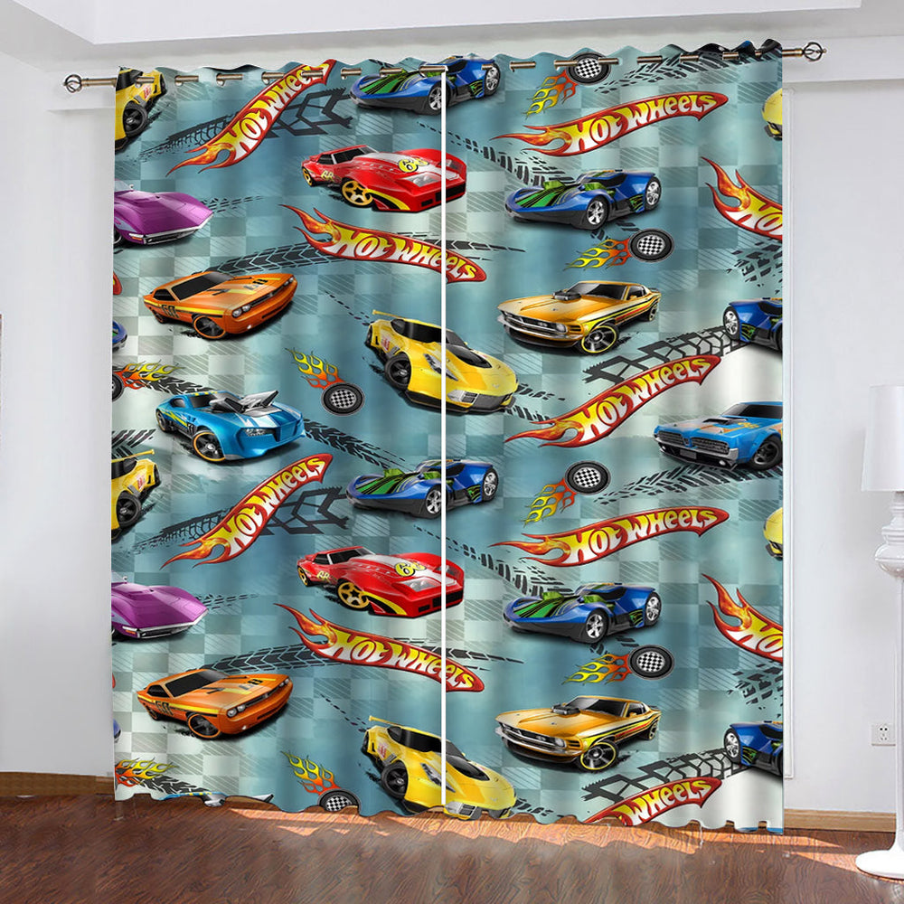 Hot Wheels Curtains Pattern Blackout Window Drapes (Online Order Only)