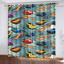 Hot Wheels Curtains Pattern Blackout Window Drapes (Online Order Only)