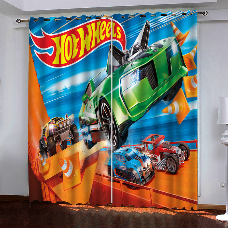 Hot Wheels Pattern Curtains Blackout Window Drapes (Online Order Only)