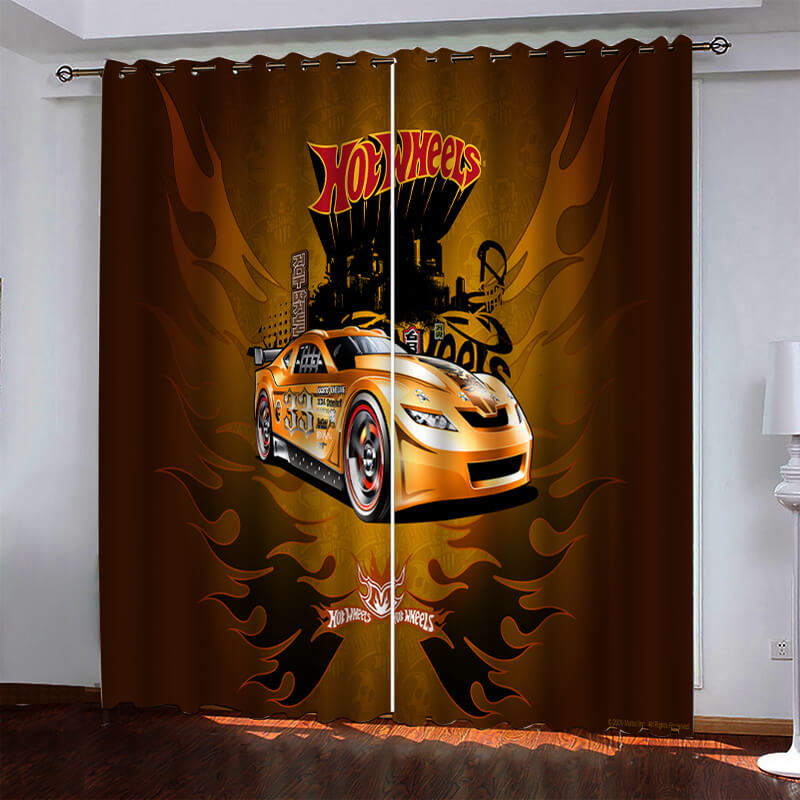 Hot Wheels Pattern Curtains Blackout Window Drapes (Online Order Only)