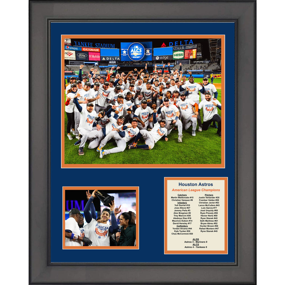 Framed Houston Astros 2022 American League Champions 11"x14" Baseball Three Photo Collage (ONLINE ORDER ONLY)