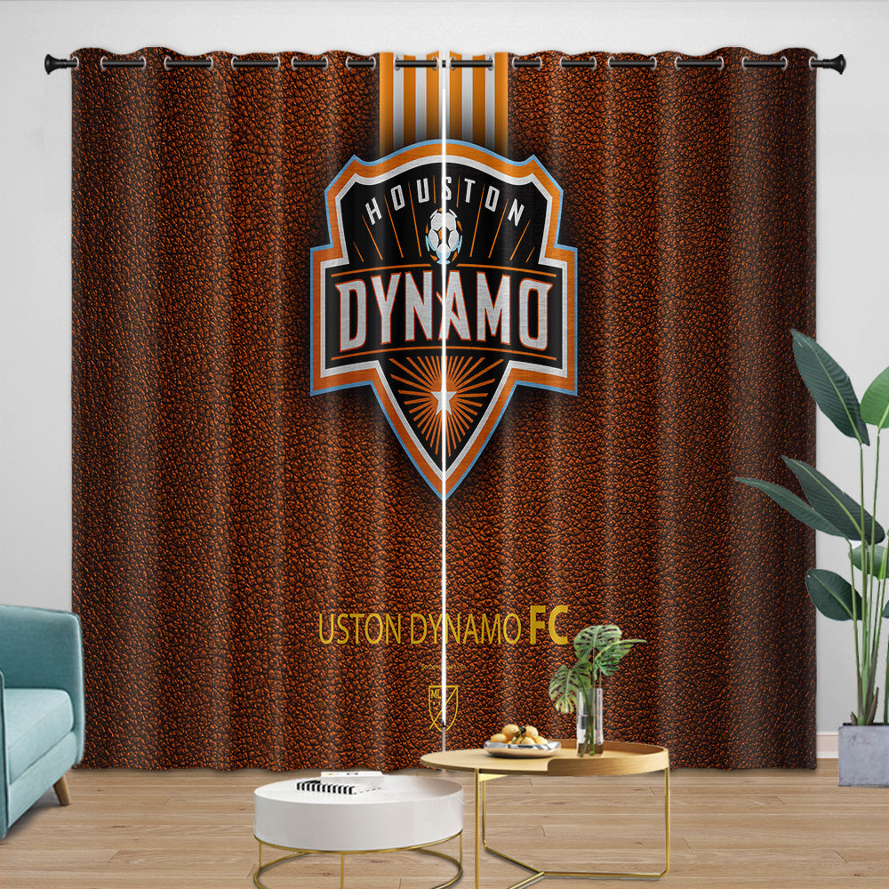 Houston Dynamo Curtains Blackout Window Drapes Room Decoration (Online Order Only)