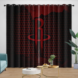 Houston Rockets Curtains Blackout Window Drapes Room Decoration (Online Order Only)
