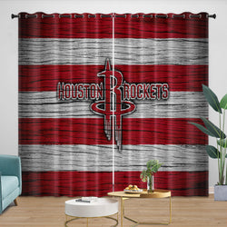 Houston Rockets Curtains Blackout Window Drapes Room Decoration (Online Order Only)