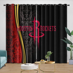 Houston Rockets Curtains Blackout Window Drapes Room Decoration (Online Order Only)