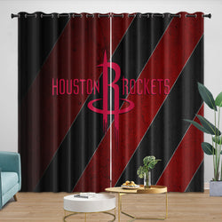 Houston Rockets Curtains Blackout Window Drapes Room Decoration (Online Order Only)