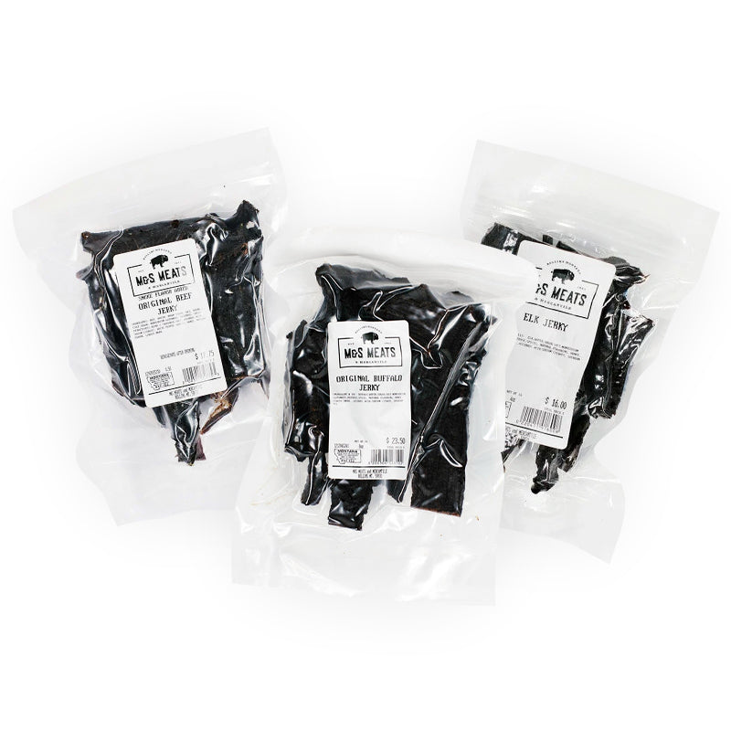 The Hunter’s Pack- Elk, Buffalo and Beef Jerky (ONLINE ORDER ONLY)