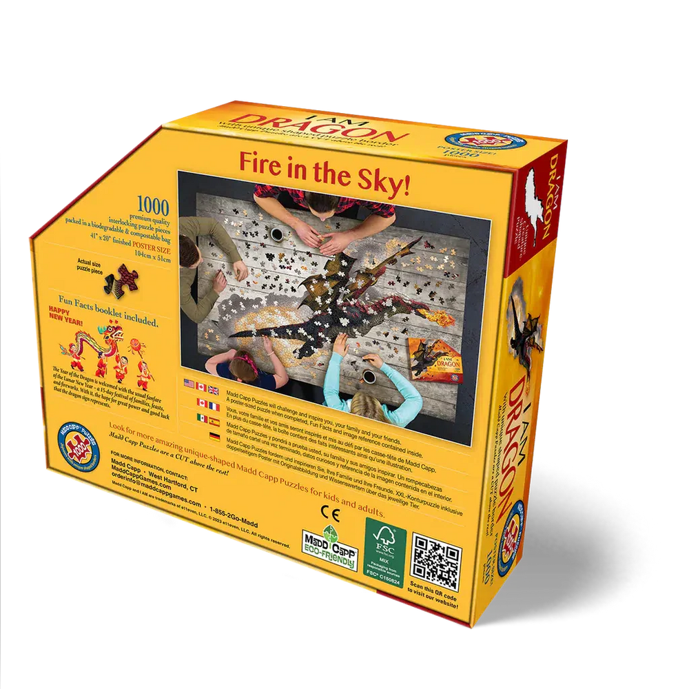 I Am Dragon 1000 Piece Creature Shaped Jigsaw Puzzle Madd Capp (ONLINE ORDER ONLY)