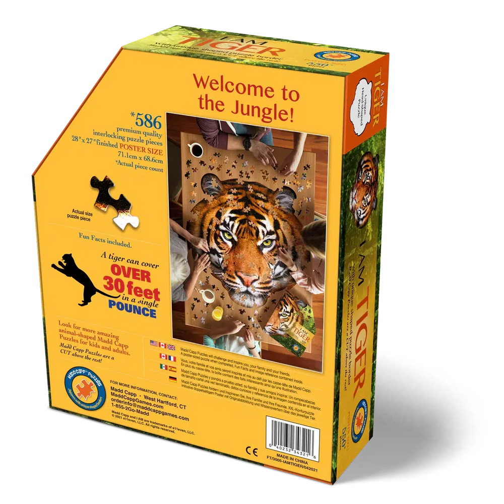 I Am Tiger 550 Piece Head Shaped Jigsaw Puzzle Madd Capp (ONLINE ORDER ONLY)
