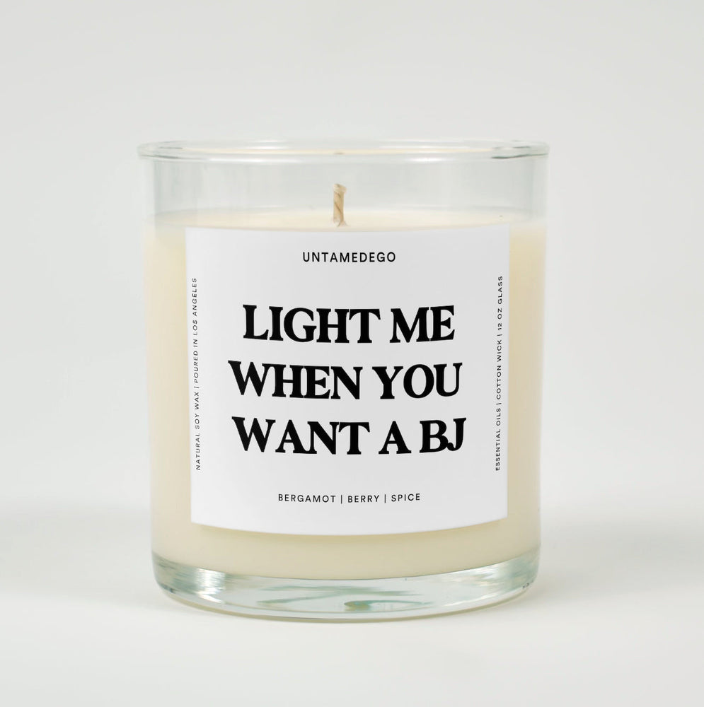 Light Me When You Want A Bj Glass Candle (ONLINE ORDER ONLY)