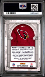 Graded 2024 Panini Zenith Marvin Harrison Jr #5 Z Marquee Rookie RC Football Card PSA 10 Gem Mint (ONLINE ORDER ONLY)