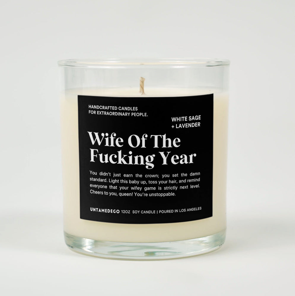 Wife Of The Fucking Year Glass Candle (ONLINE ORDER ONLY)