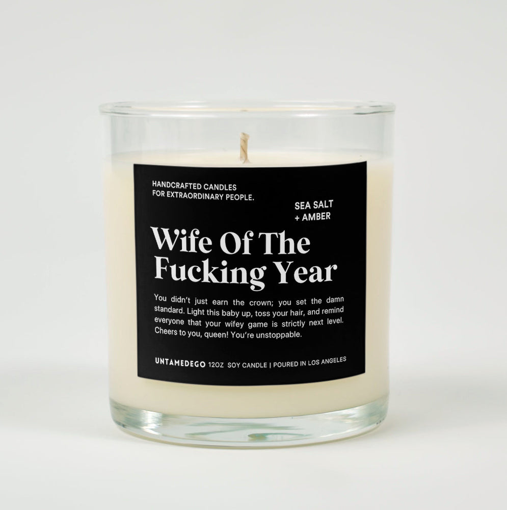 Wife Of The Fucking Year Glass Candle (ONLINE ORDER ONLY)