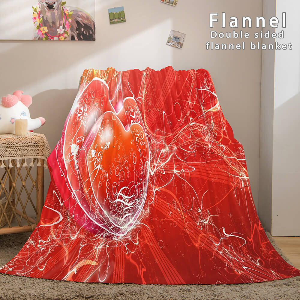 I LOVE You Bed Blanket Soft Flannel Blanket (Online Order Only)