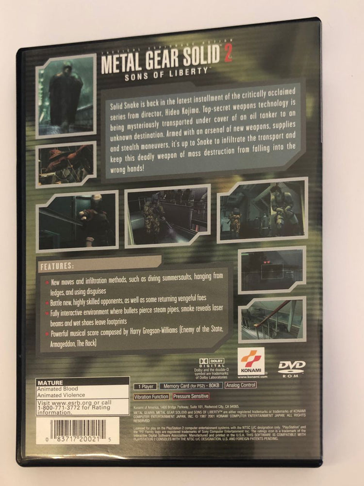 Metal Gear Solid 2 | PS2 | NM (ONLINE ORDER ONLY)