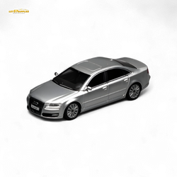 (Pre-Order) Motorhelix 2008 Audi A8 D3 Facelift - Ice Silver Metallic 1:64 (ONLINE ORDER ONLY)