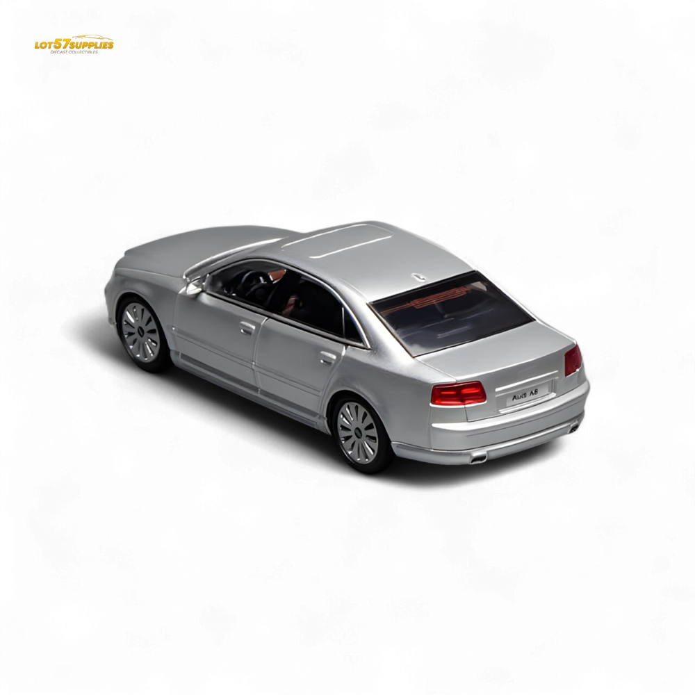 (Pre-Order) Motorhelix 2008 Audi A8 D3 Facelift - Ice Silver Metallic 1:64 (ONLINE ORDER ONLY)