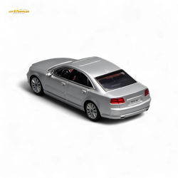 (Pre-Order) Motorhelix 2008 Audi A8 D3 Facelift - Ice Silver Metallic 1:64 (ONLINE ORDER ONLY)