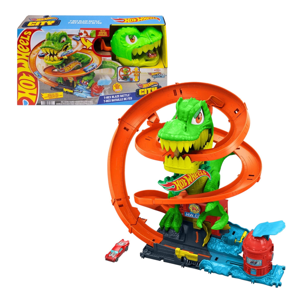 Hot Wheels City T-Rex Blaze Battle Playset