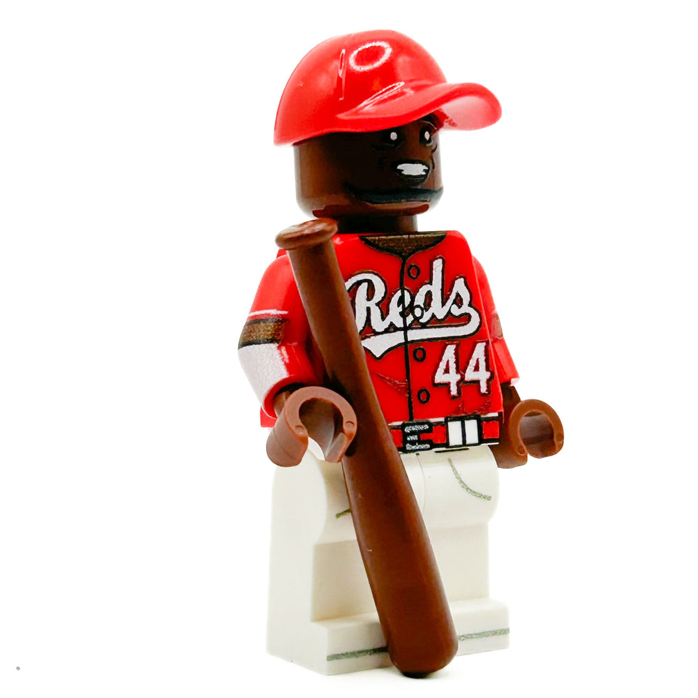 #44 Cincinnati Baseball Player Minifig made using LEGO parts - B3 Customs (Online Order Only)