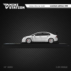 Mini Station Honda Civic FD2 White Widebody 1:64