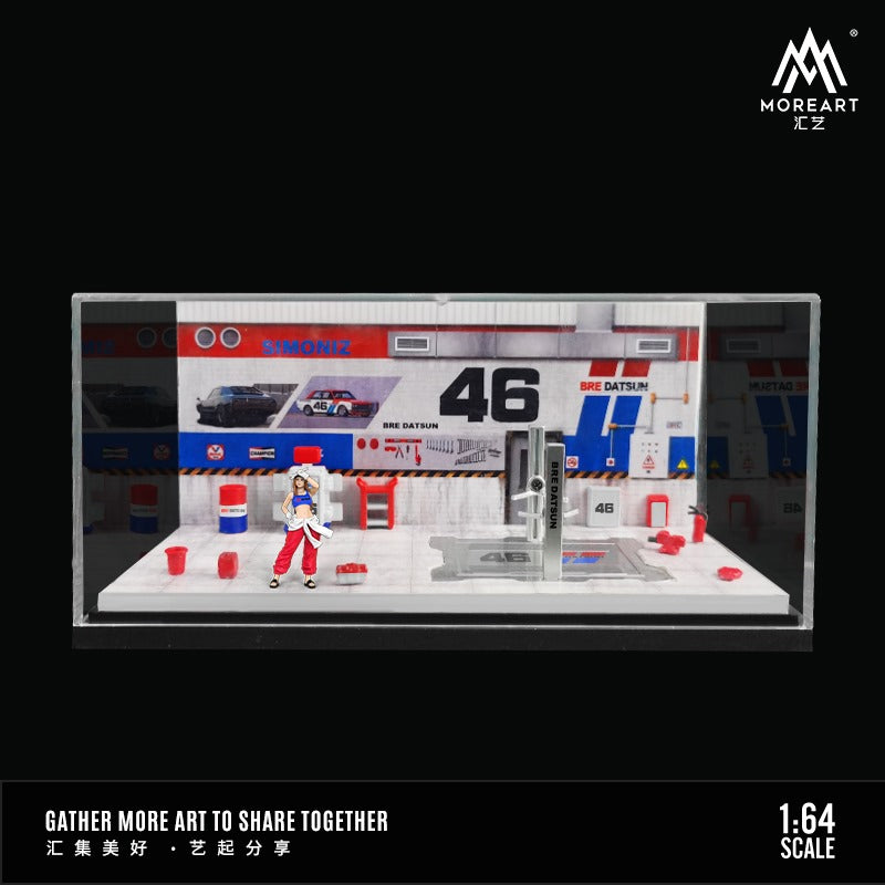 MoreArt AutoMobile Repair Workshop BRE DATSUN Livery 1:64 MO641083 (ONLINE ORDER ONLY)