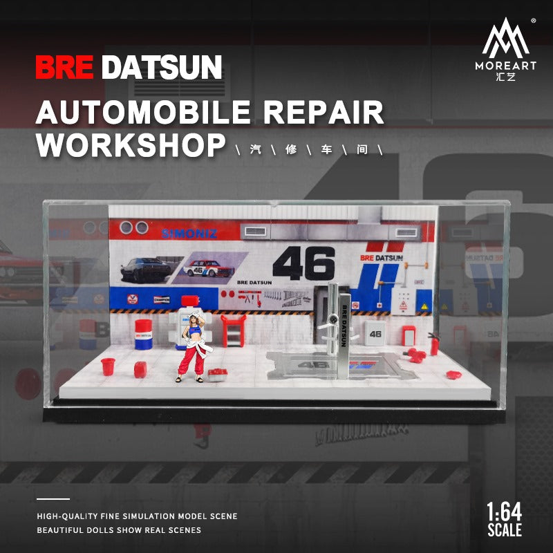 MoreArt AutoMobile Repair Workshop BRE DATSUN Livery 1:64 MO641083 (ONLINE ORDER ONLY)