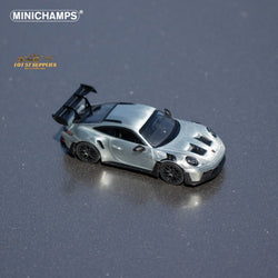 Minichamps X CLDC Exclusive Porsche 911 GT3 RS in Raw Silver English Magazine Version 1:64 (MAGAZINE INCLUDED) (ONLINE ORDER ONLY)