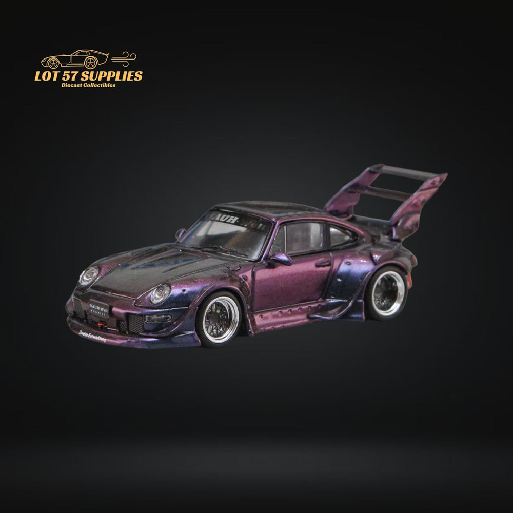 Street Weapon Porsche RWB 993 Chameleon Purple High Wing 1:64 (ONLINE ORDER ONLY)