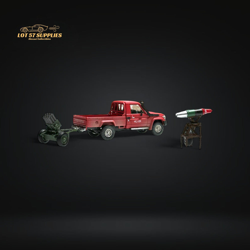 HobbyFans Toyota Land Cruiser 70 Series Red With Armor & Armor Launcher 1:64 (ONLINE ORDER ONLY)