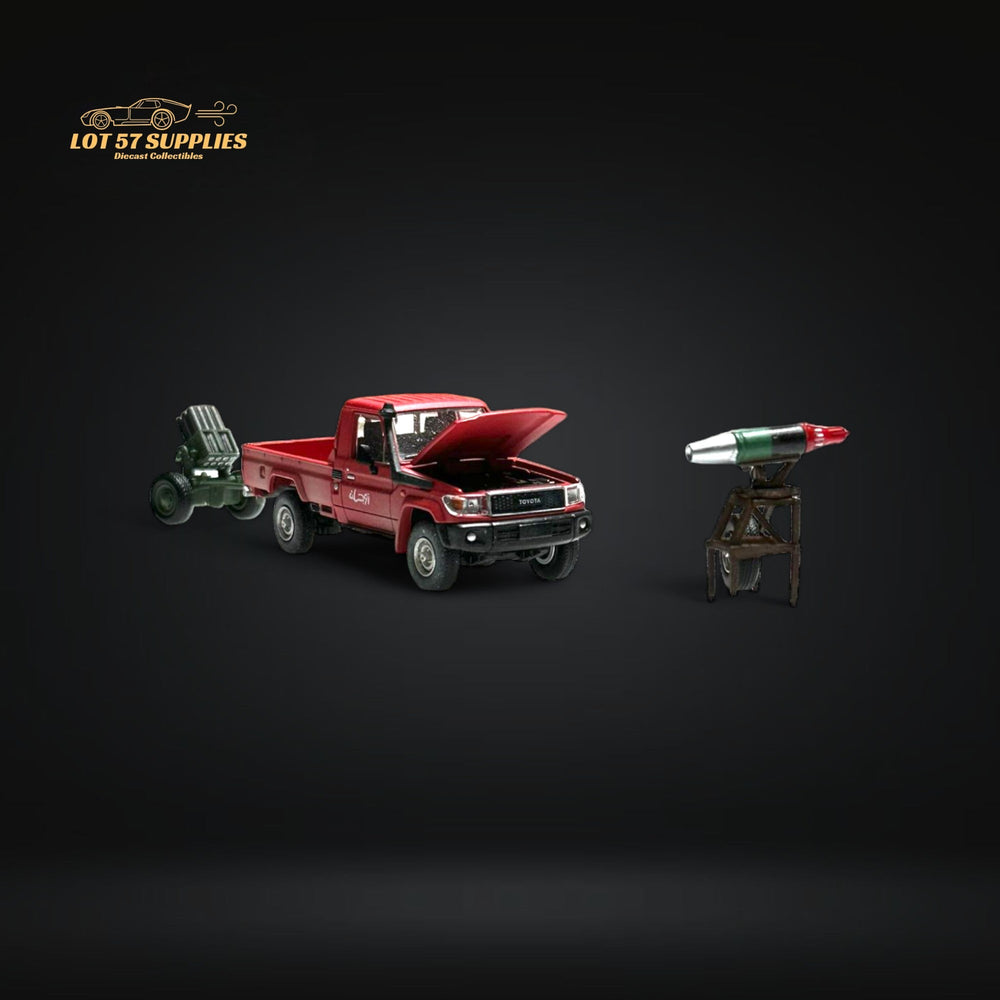 HobbyFans Toyota Land Cruiser 70 Series Red With Armor & Armor Launcher 1:64 (ONLINE ORDER ONLY)