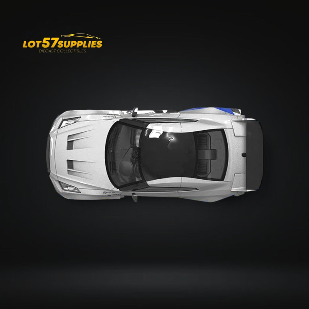TimeMicro Skyline GT-R R35 FNF Silver Blue Ordinary 1:64 (ONLINE ORDER ONLY)