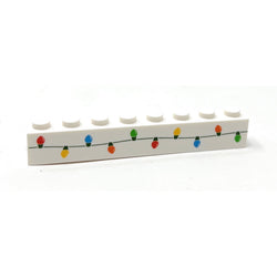 Christmas Lights Custom Printed on 1x8 Brick - B3 Customs made using LEGO part (Online Order Only)