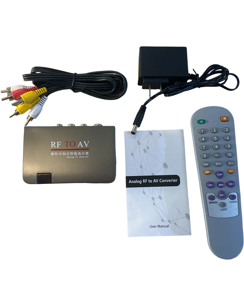 RF to AV Analog TV Receiver Converter Modulator Power Adapter w/AV Cable (Online Order Only)