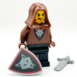 Castle Wolfpack Bandit (Sword) Minifig made using LEGO parts - B3 Customs (Online Order Only)