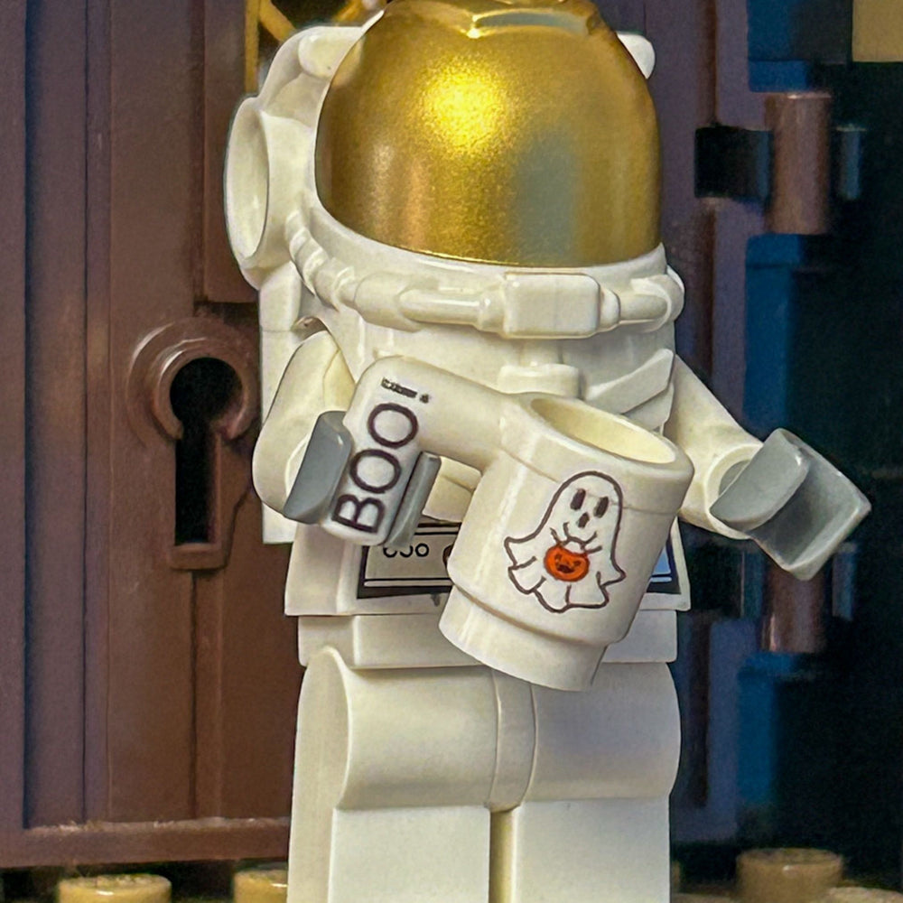 Boo! Ghost w/ Pumpkin Mug for Minifigs - B3 Customs (Online Order Only)