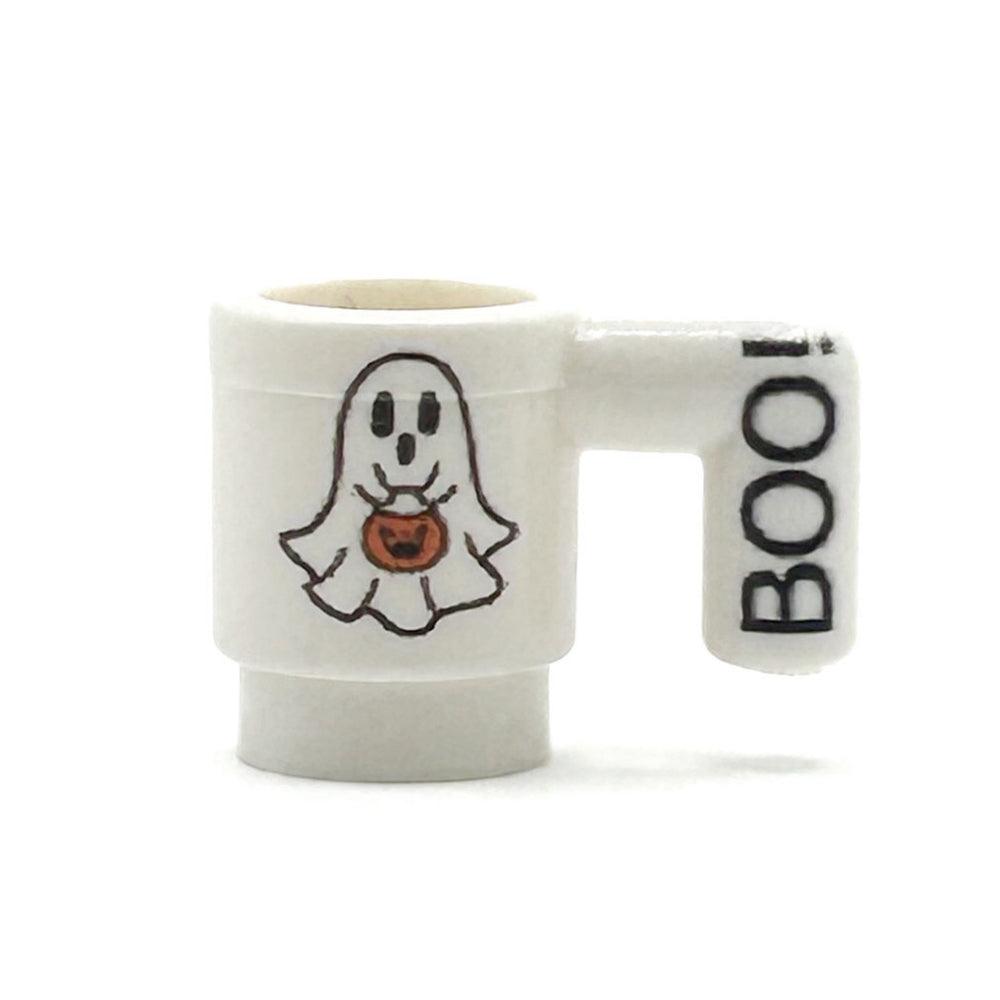 Boo! Ghost w/ Pumpkin Mug for Minifigs - B3 Customs (Online Order Only)