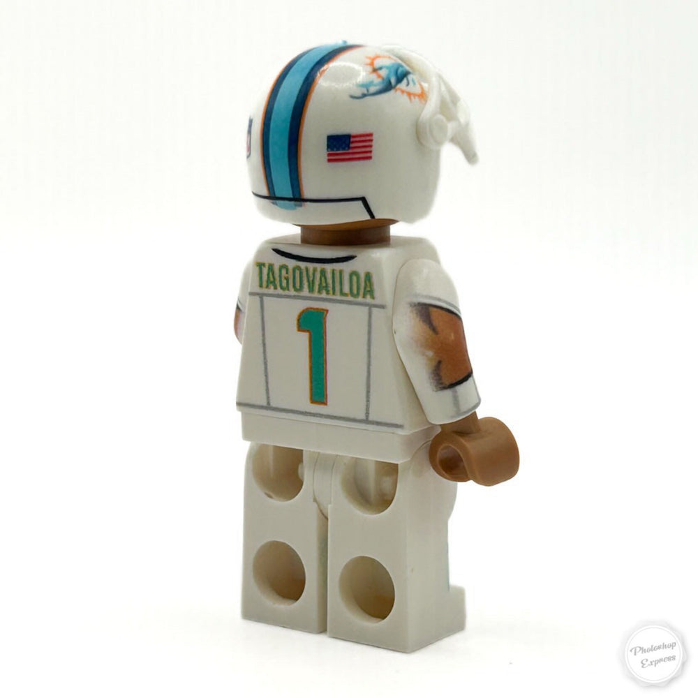 #1 QB Tua Dolphins Football Player Minifig - B3 Customs