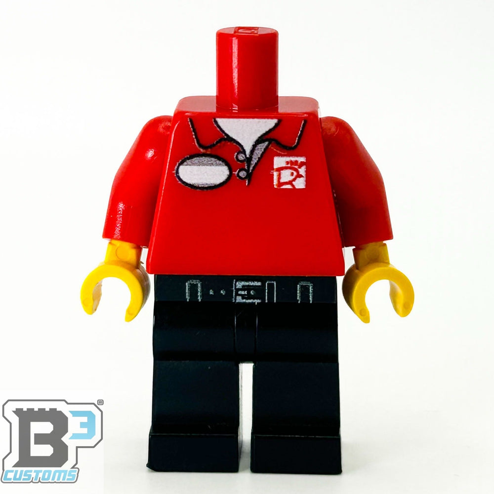 Brick-Fil-A Employee Minifig Body - B3 Customs (Online Order Only)