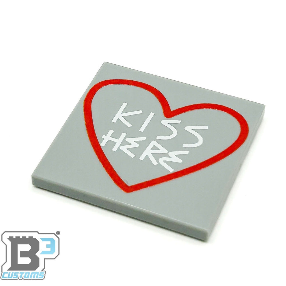 Kiss Here Road / Sidewalk Art (4x4 Tile) - B3 Customs (Online Order Only)