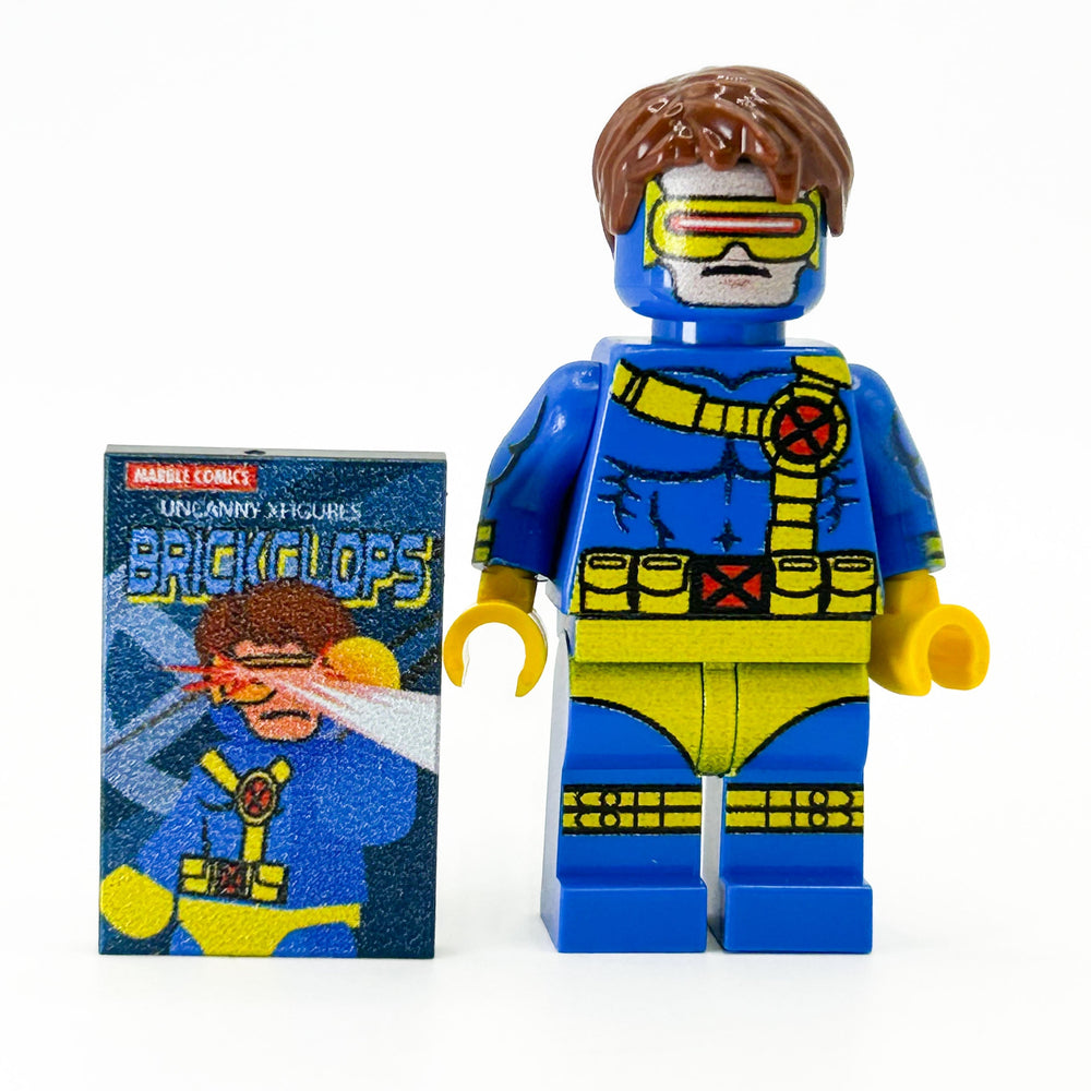 Cyclops (V2) Custom Marvel Minifigure w/ Comic Book Tile (Online Order Only)