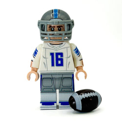 #16 Lions QB Football Player Minifig - B3 Customs (Online Order Only)