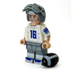 #16 Lions QB Football Player Minifig - B3 Customs (Online Order Only)