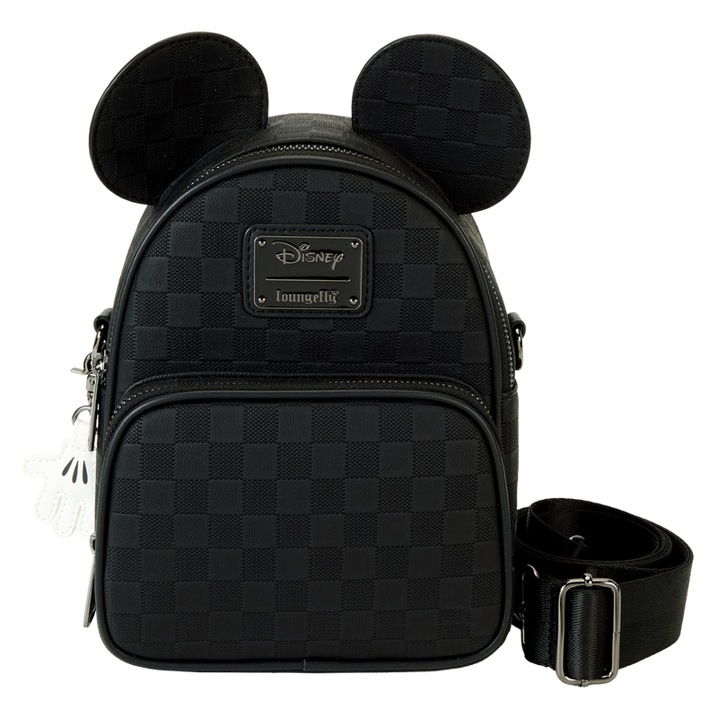 Loungefly x Disney Mickey Ear Checkerboard Convertible Crossbody
