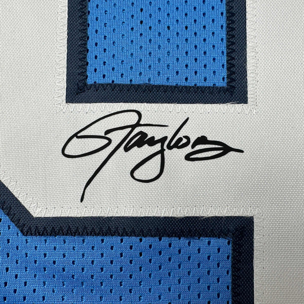Facsimile Autographed Lawrence Taylor UNC North Carolina Blue Reprint Laser Auto College Football Jersey Size Men's XL (ONLINE ORDER ONLY)
