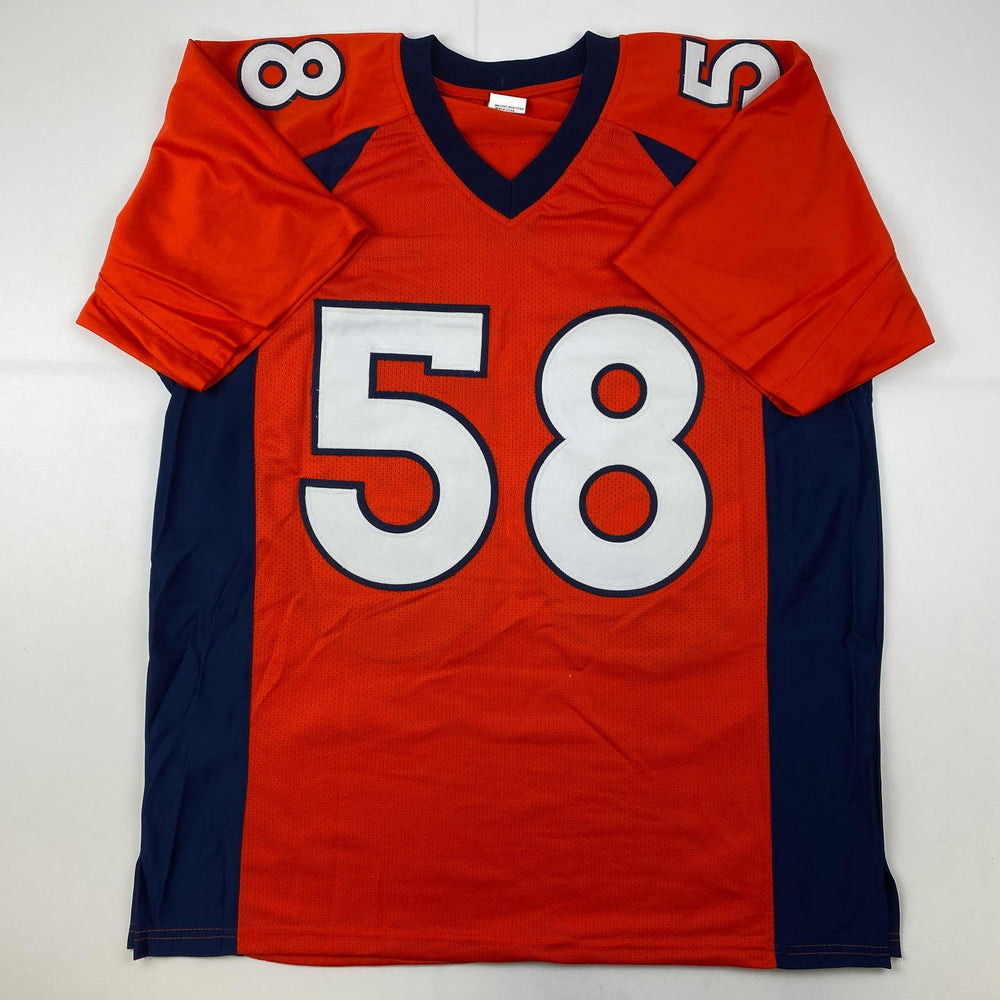 Facsimile Autographed Von Miller Denver Orange Reprint Laser Auto Football Jersey Size Men's XL (ONLINE ORDER ONLY)