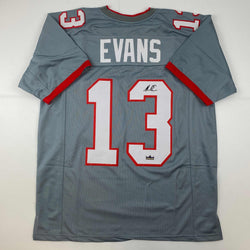 Facsimile Autographed Mike Evans Tampa Bay Grey Pewter Reprint Laser Auto Football Jersey Size Men's XL (ONLINE ORDER ONLY)