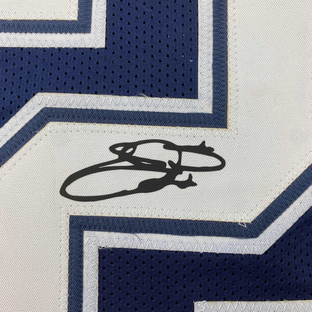 Facsimile Autographed Emmitt Smith Dallas Blue Reprint Laser Auto Football Jersey Size Men's XL (ONLINE ORDER ONLY)