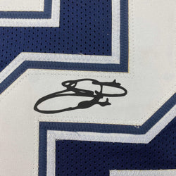 Facsimile Autographed Emmitt Smith Dallas Blue Reprint Laser Auto Football Jersey Size Men's XL (ONLINE ORDER ONLY)